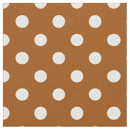 Brown White Polka Dots Textile Stoff