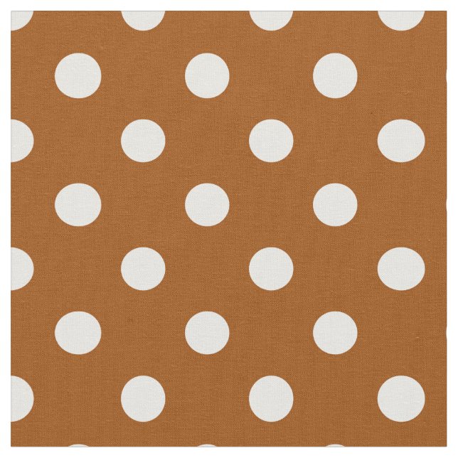 Brown White Polka Dots Textile Stoff (Nahaufnahme)