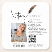 Brown & White QR Code Notary Promotion