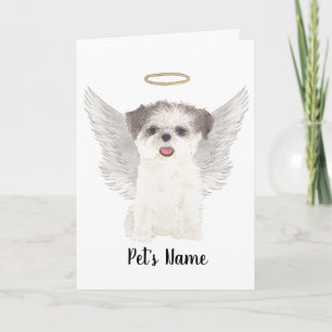 Brown & White Shih Tzu Beileid Memorial Karte