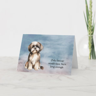 Brown White Shih Tzu Dog Loss Sympathie Karte