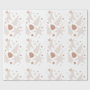 Brown White Simple Christmas Geschenkpapier