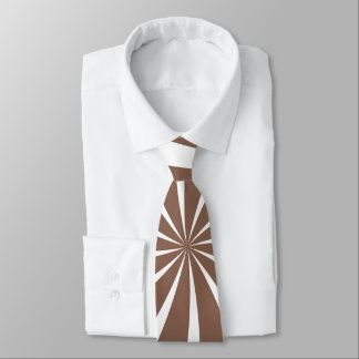 Brown & White Sunray Pattern Neck Tie Krawatte