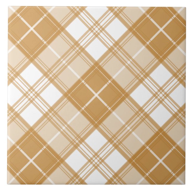 Brown White Tartan Muster yxm0uat9 Fliese (Vorderseite)