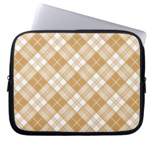 Brown White Tartan Muster yxm0uat9 Laptopschutzhülle