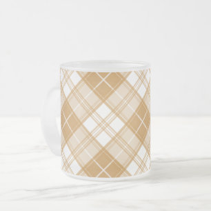 Brown White Tartan Muster yxm0uat9 Mattglastasse