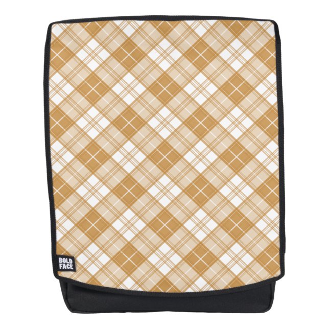 Brown White Tartan Muster yxm0uat9 Rucksack (Vorderseite)