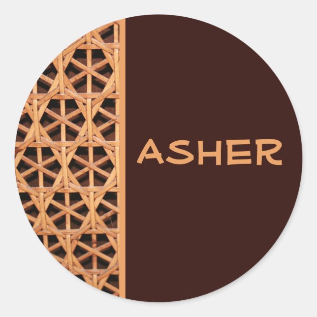 Brown Wicker Stars Sticker (Vorderseite)
