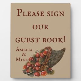 Brown Winter Chestnut Wedding Guest Book Fotoplatte