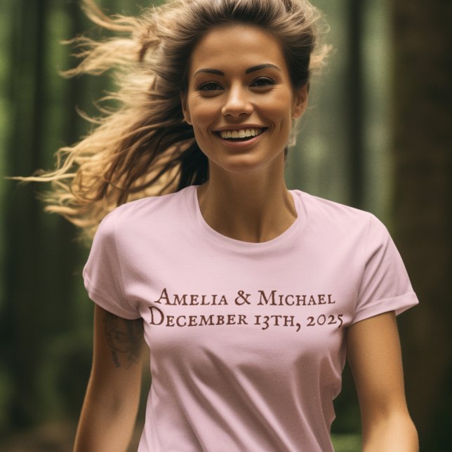 Brown Winter Wedding Bridesmaids' T-Shirt (Von Creator hochgeladen)