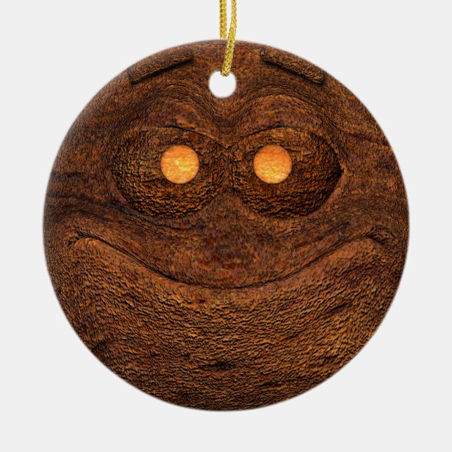 Brown Wood Keramik Ornament (Vorne)