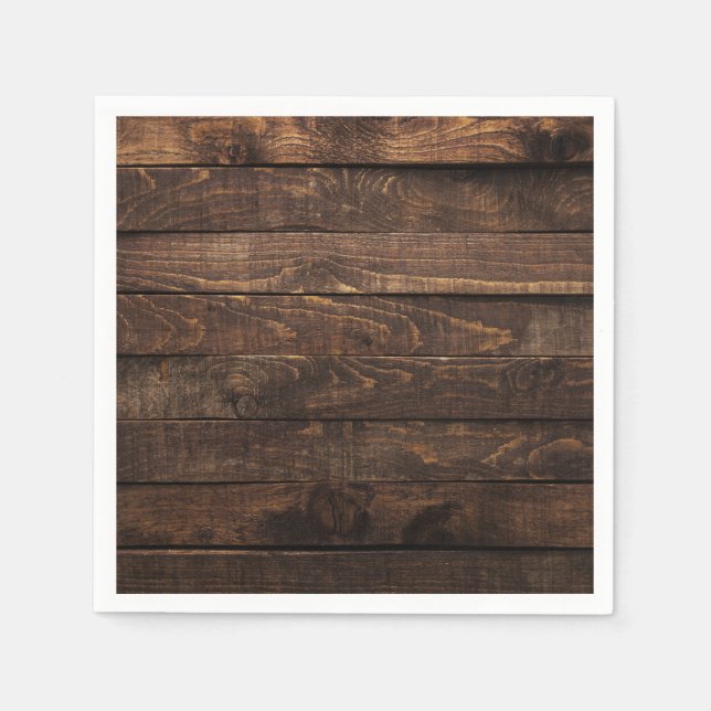 Brown Wood Paper Napkins Serviette (Vorderseite)