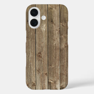 Brown Wood Pattern Handsome Zen iPhone 16 Hülle