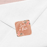 Brown Wood Rustic Floral Save the Date Quadratischer Aufkleber<br><div class="desc">Dieser rustikale, Save the Date quadratische Aufkleber zeichnet sich durch eine hübsche Blumenpracht mit braunem Holzmuster aus. Sie sind perfekt für eine rustikale Hochzeit. Verwenden Sie es, um Ihre Umschläge zu Siegel, Taschen zu bevorzugen oder für die Dekoration. Karo andere passende rustikale Hochzeitsartikel wie Einladungen hier http://www.zazzle.com/collections/brown_wood_rustic_floral_wedding_collection-119146535042869019?rf=238364477188679314 Personalisieren Sie es...</div>