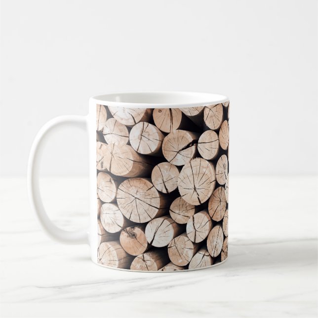 Brown wooden log lot kaffeetasse (Links)