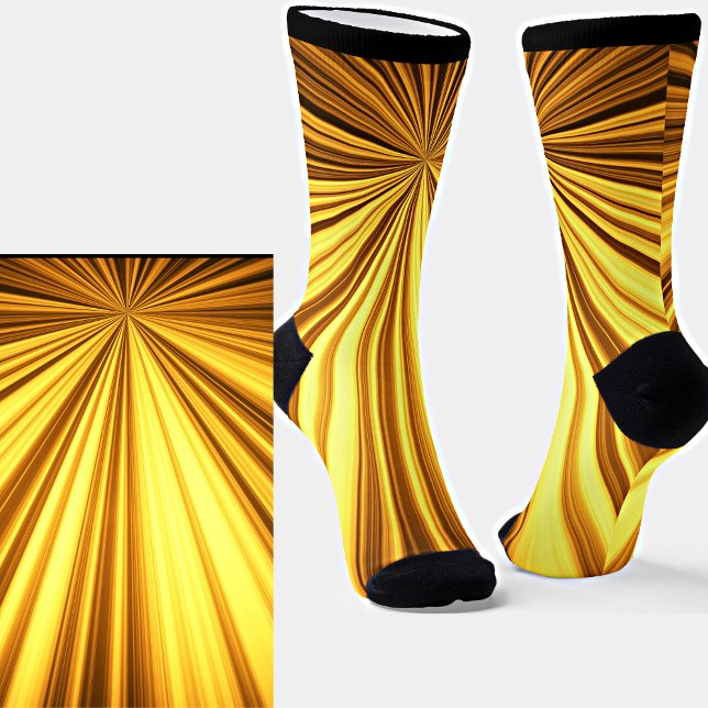 Brown Yellow Burst Star Socken (Von Creator hochgeladen)