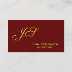 Brown Yellow Monogram Consultant Business Card Visitenkarte