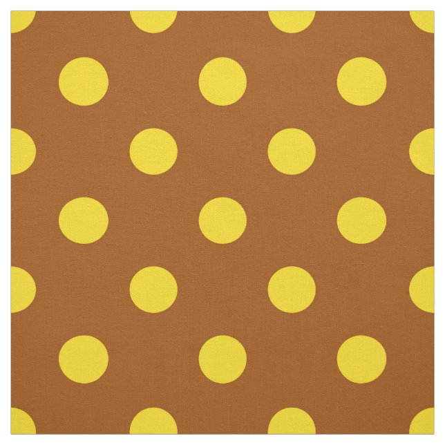 Brown Yellow Polka Dots Textil Stoff (Muster)