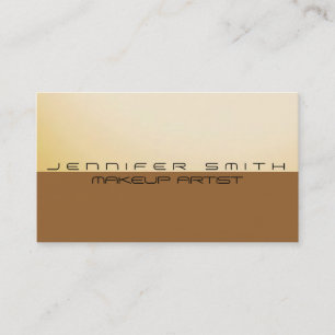 Brown Yellow Simple Makeust Artist Business Card Visitenkarte
