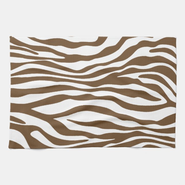 Brown Zebra Animal Print Handtuch (Horizontal)