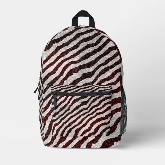 Brown Zebra Bedruckter Rucksack (Vorderseite)