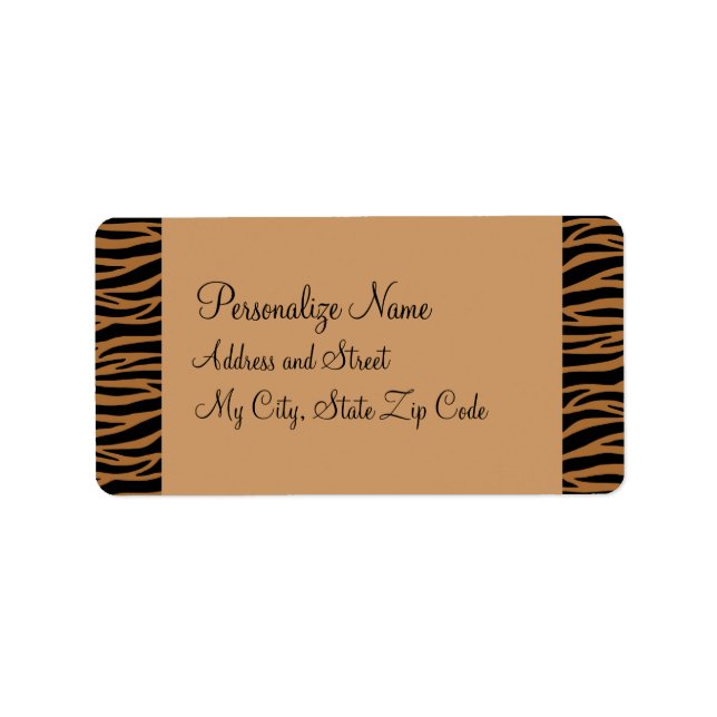 Brown Zebra Labels Adressaufkleber (Vorne)