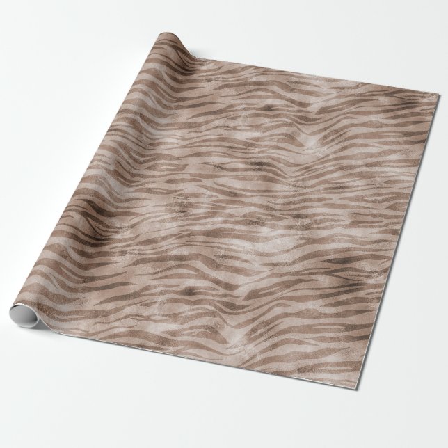 Brown Zebra Print Geschenkpapier (Ungerollt)