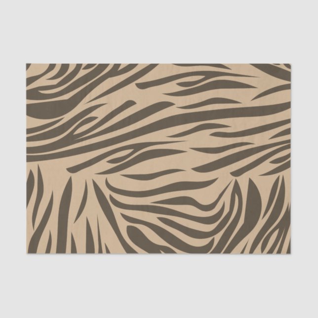 Brown Zebra Print Seidenpapier (Vorderseite)