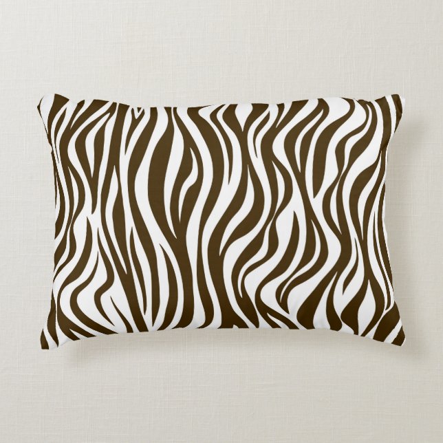 Brown Zebra Skin Print Dekokissen (Vorderseite)