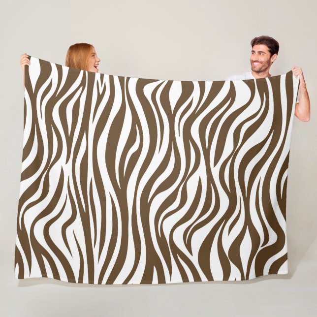 Brown Zebra Skin Print Fleecedecke (Beispiel)