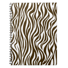 Brown Zebra Skin Print Foto Notebook Notizblock