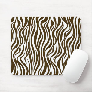Brown Zebra Skin Print Mousepad