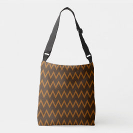 Brown Zigzag Crossbody Bag Tragetaschen Mit Langen Trägern
