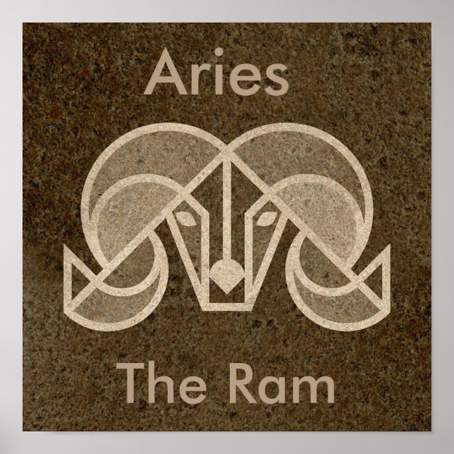 Brown Zodiac Aries, The Ram, Horoskop Poster (Vorne)