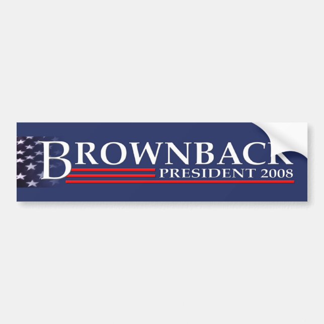 BROWNBACK FÜR PRÄSIDENTEN Autoaufkleber 2008 (Vorne)