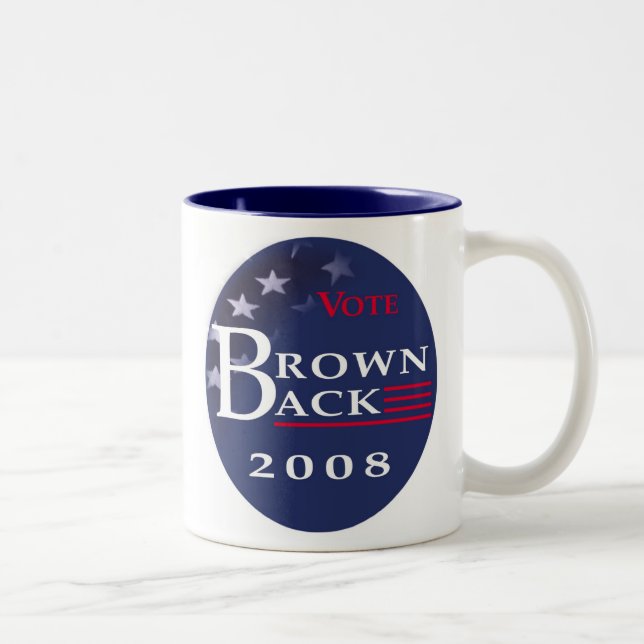 Brownback für Präsidenten Coffee Mug Zweifarbige Tasse (Rechts)
