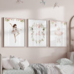 Brownette ballerina monogramm Mädchenzimmer Bilderwand Sets<br><div class="desc">Brownette ballerina monogram girl room Wall Art Set</div>