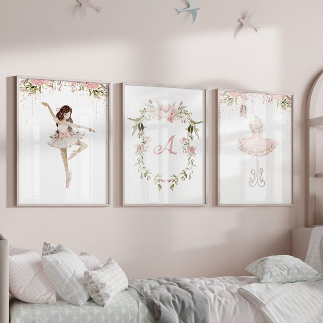 Brownette ballerina monogramm Mädchenzimmer Bilderwand Sets (Von Creator hochgeladen)