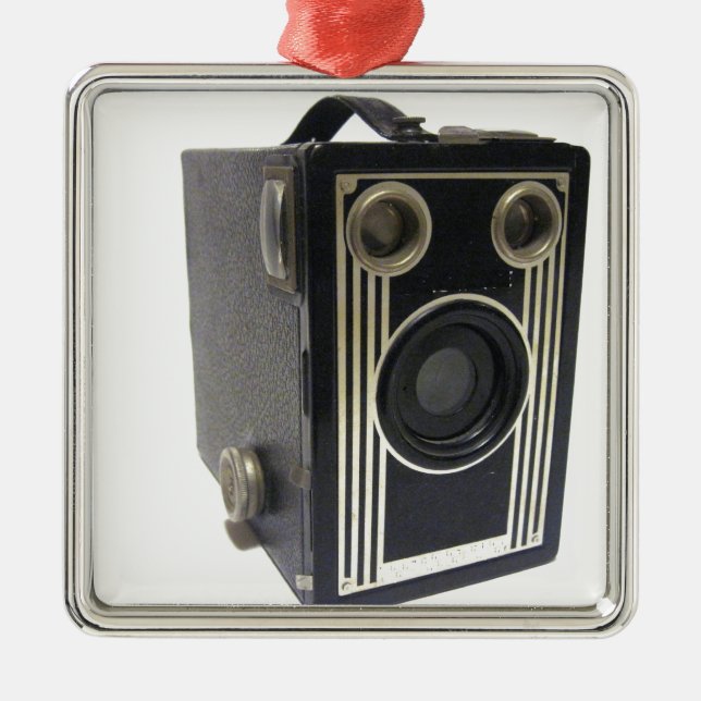 Brownie Antique Camera Silbernes Ornament (Vorne)
