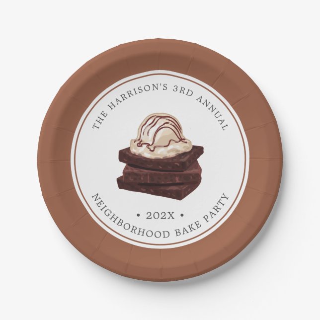 Brownie Bake | Tafelpapier aus gegossenem Party Pappteller (Vorderseite)