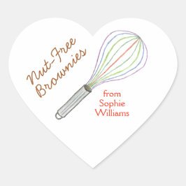 Brownie baking labels / Nut free brownies Herz-Aufkleber