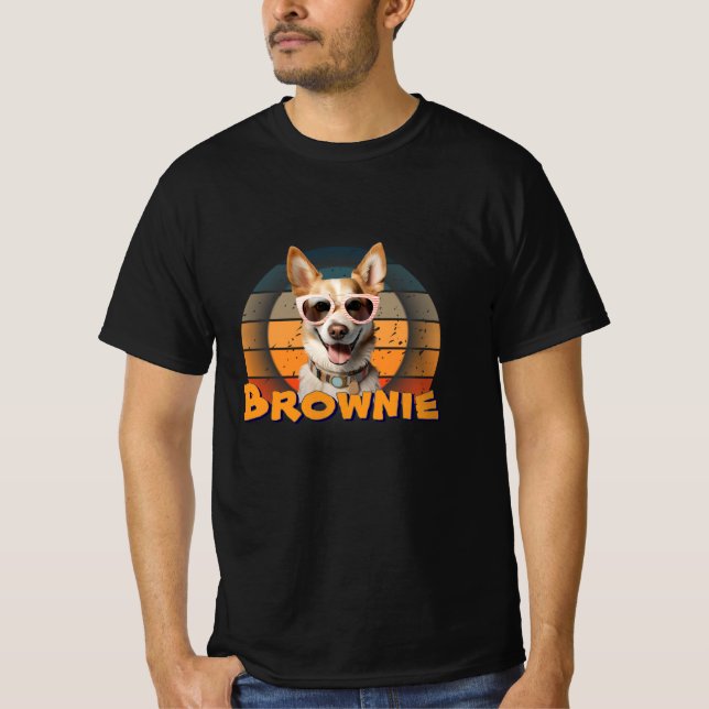 Brownie der Coole Hund - Retro Sonnenbrille Pup T-Shirt (Vorderseite)
