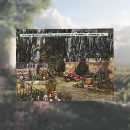 Brownie Gardens Wormsloe Savannah GA retro Postkarte