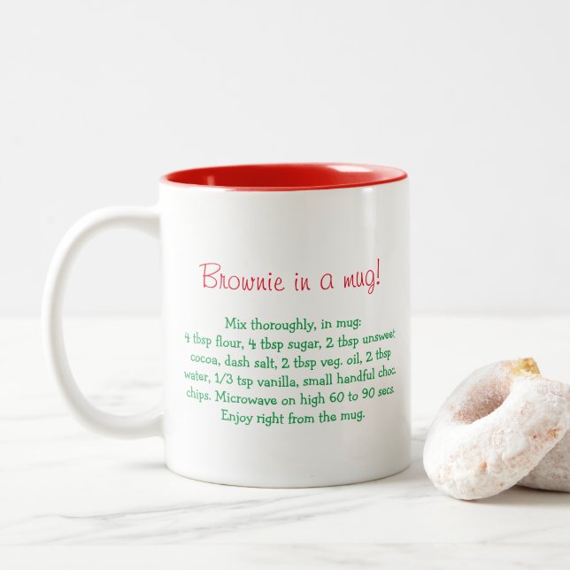 Brownie in einer Tasse Rezept personalisierte Mug (Mit Donut)