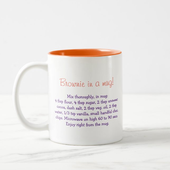 Brownie in einer Tasse Rezept personalisierte Mug (Links)