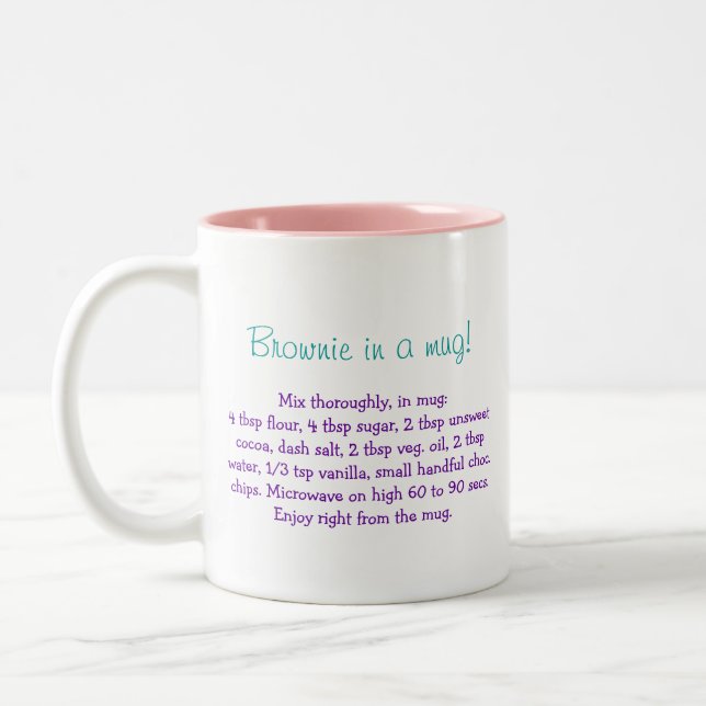 Brownie in einer Tasse Rezept personalisierte Mug (Links)