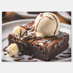 Brownie mit Eis oben drauf Magnet