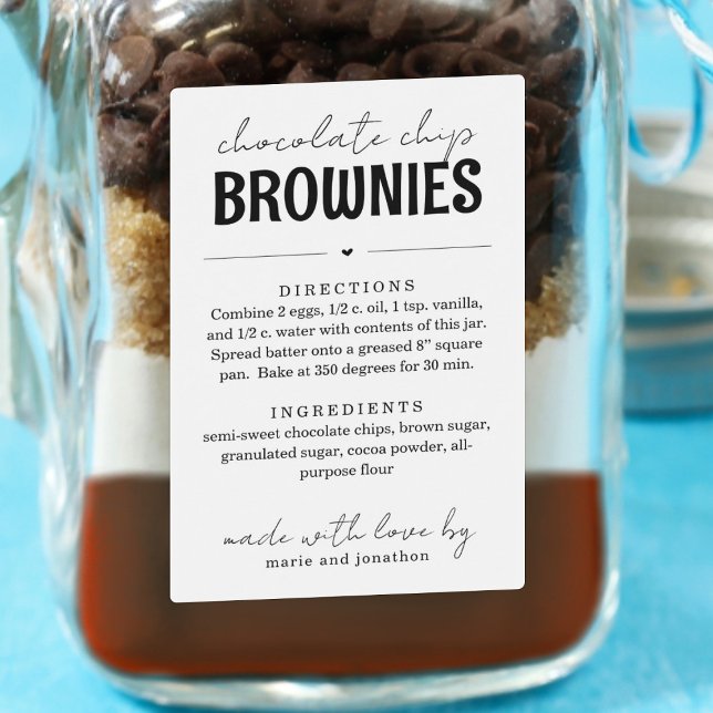 Brownie Mix in einem Jar-Geschenk Lebensmitteletikett (Von Creator hochgeladen)