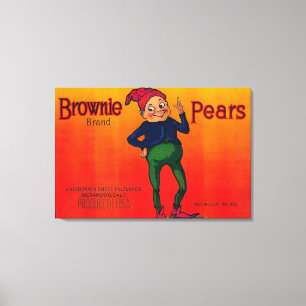 Brownie Pear Crate Label Leinwanddruck