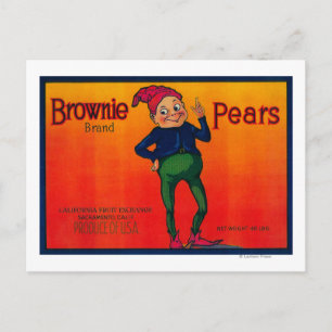 Brownie Pear Crate Label Postkarte
